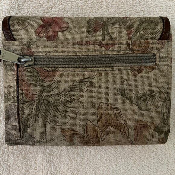 Liz Claiborne Crossbody Bag AND Matching Wallet Brown Floral - Picture 8 of 11